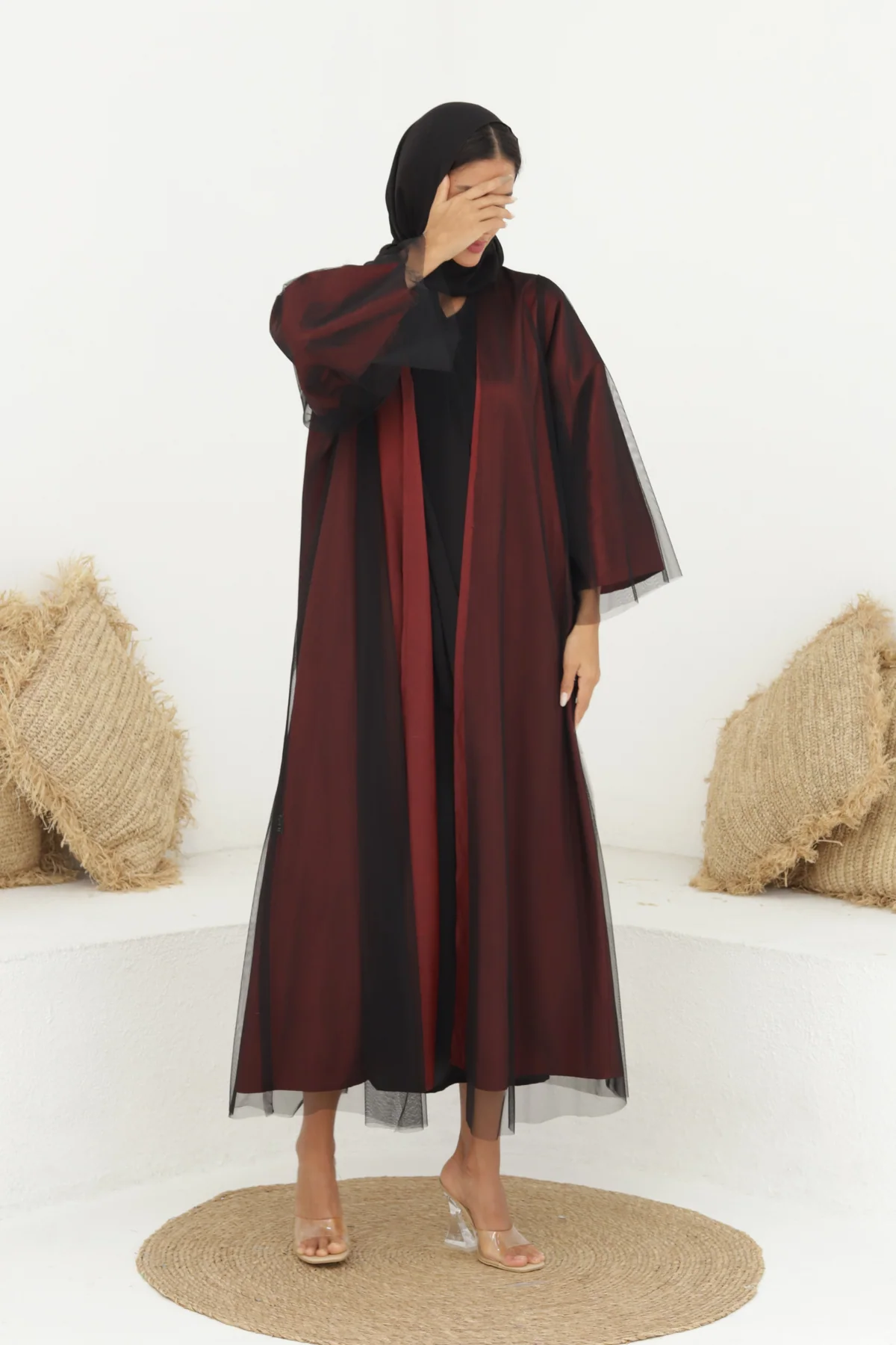Basic Flowy Lace (Light Beige Abaya)