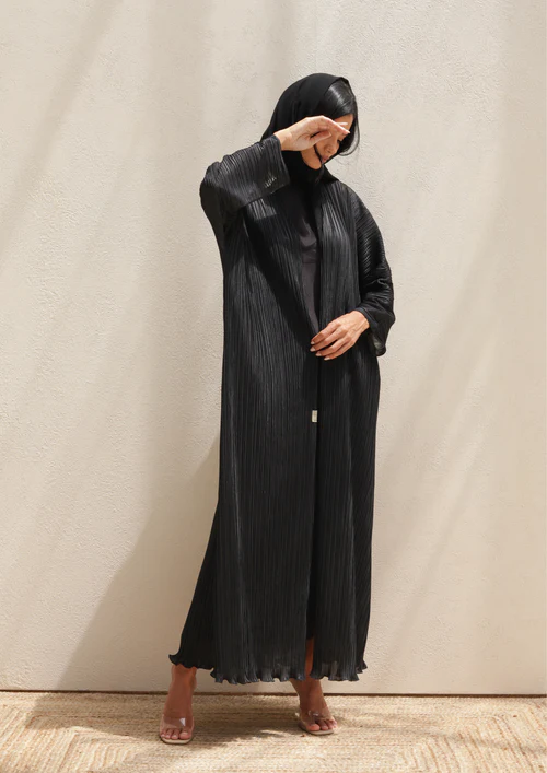 Basic Printed Satin Abaya